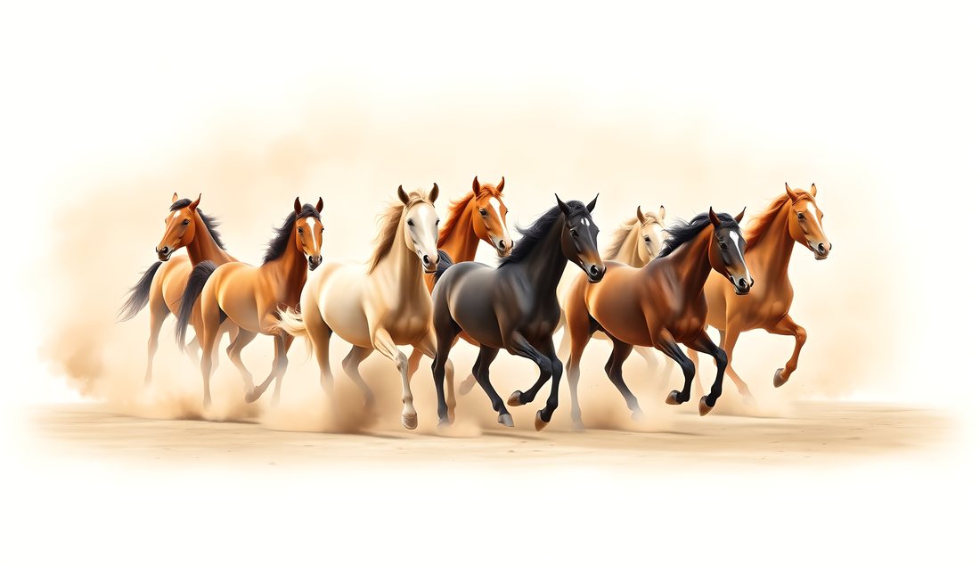 Galloping Herd Watercolor
