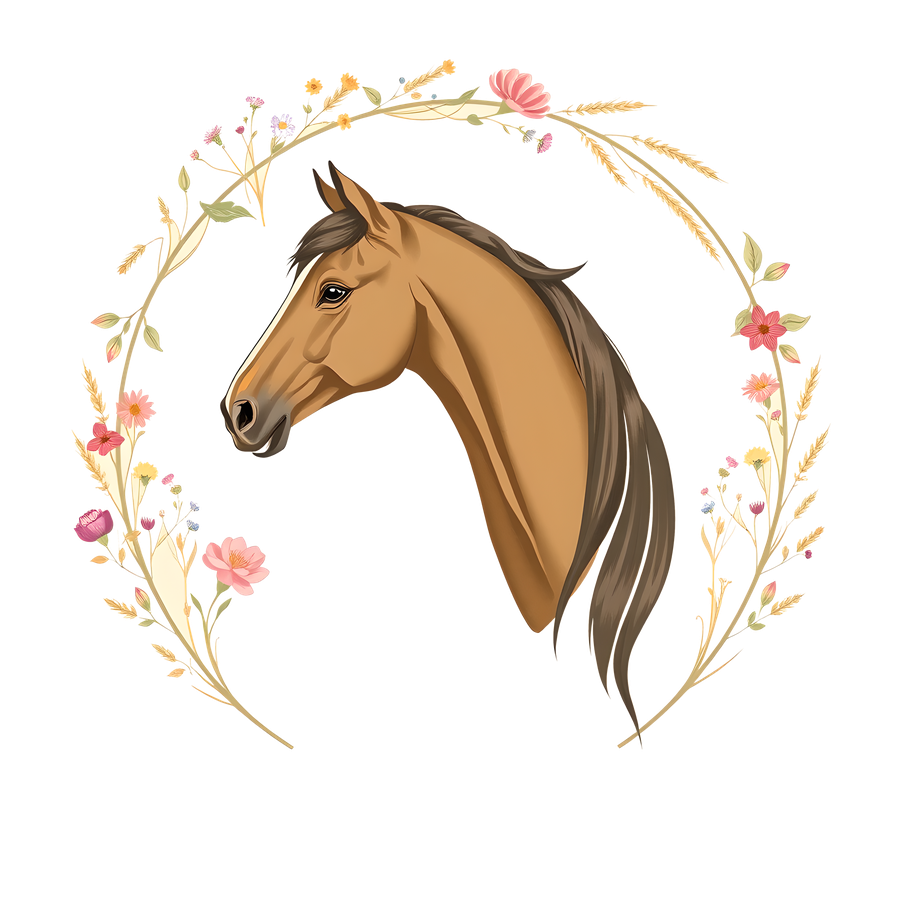 Horse and Wildflower Wreath