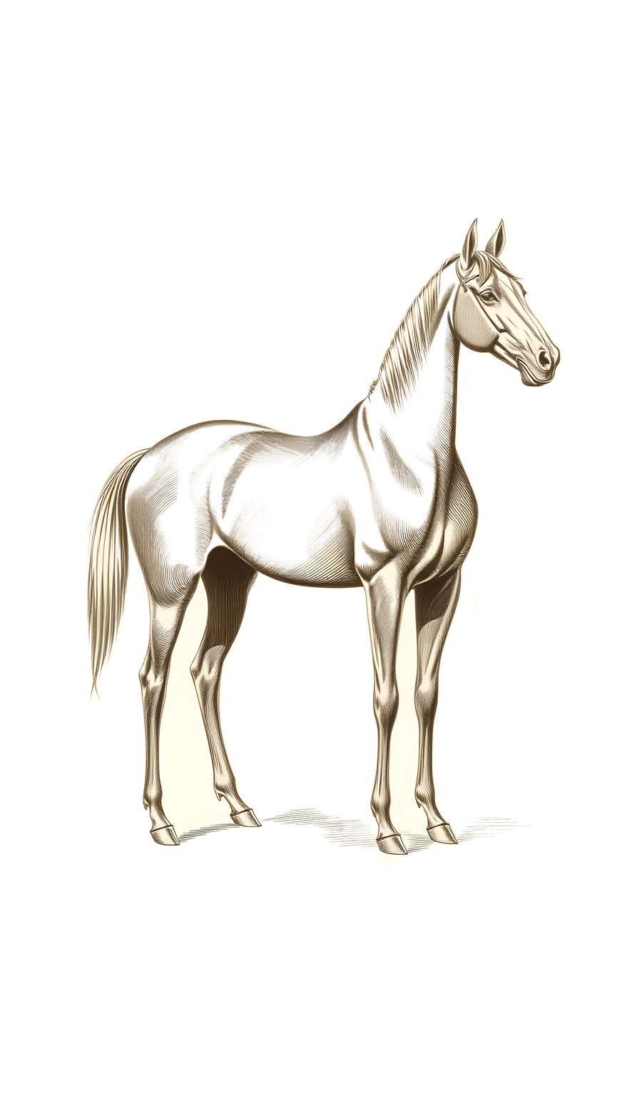 Vintage Engraving Racehorse